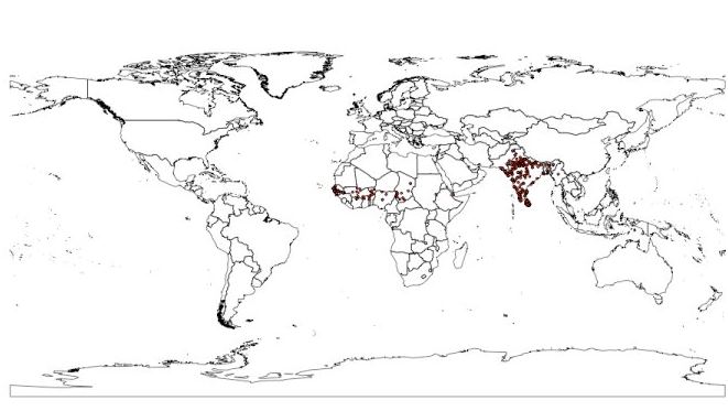 Occurrences of P. Krameri