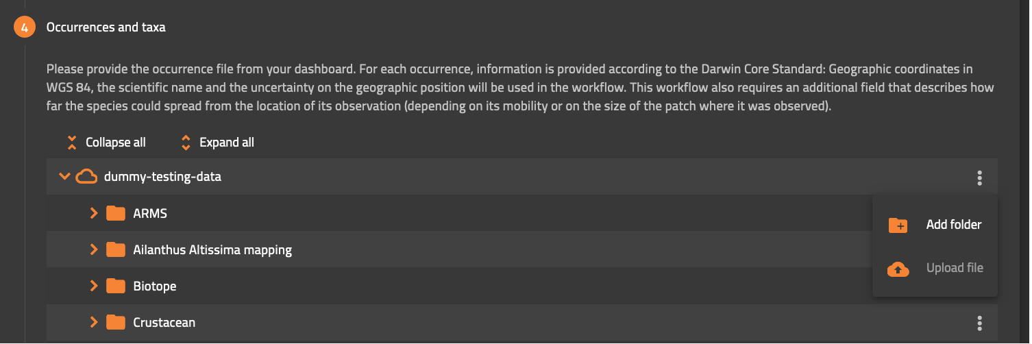 Occurrences Dataset Uploader