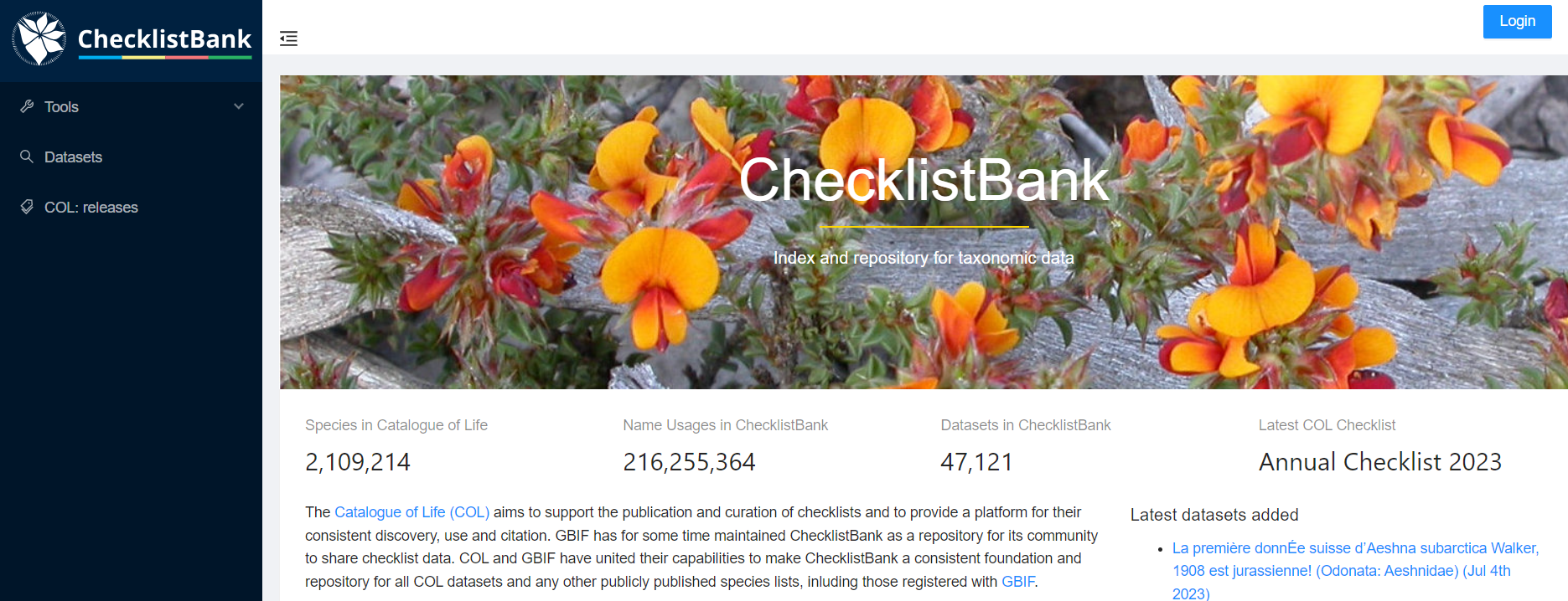 ChecklistBank homepage
